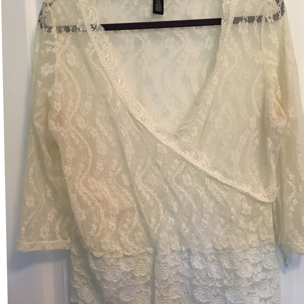 Lace blouse cream